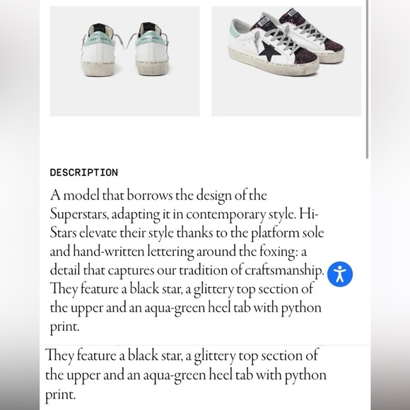 Golden Goose White Hi-Star sneakers with glittery insert and black star - Picture 2 of 16